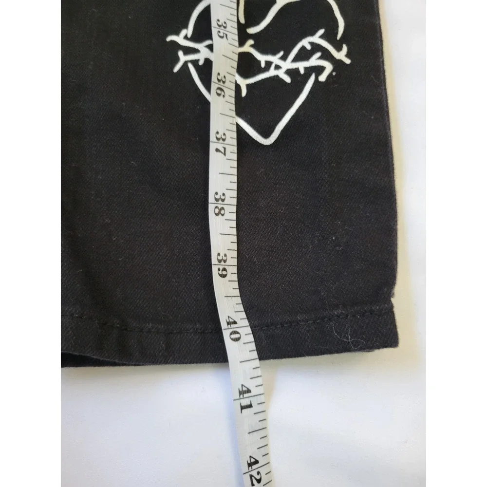 Broken Promises Jeans Men's Size 32 Black Gothic Emo Cobra Rose Ripped Denim Tat